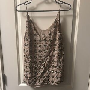 Lucky Brand Cream Tan Asymmetrical Camisole